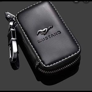 Genuine Leather Car Smart Key Chain Keychain Holder Metal Hook and Keyring